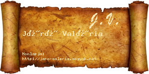 Járó Valéria névjegykártya