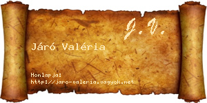 Járó Valéria névjegykártya